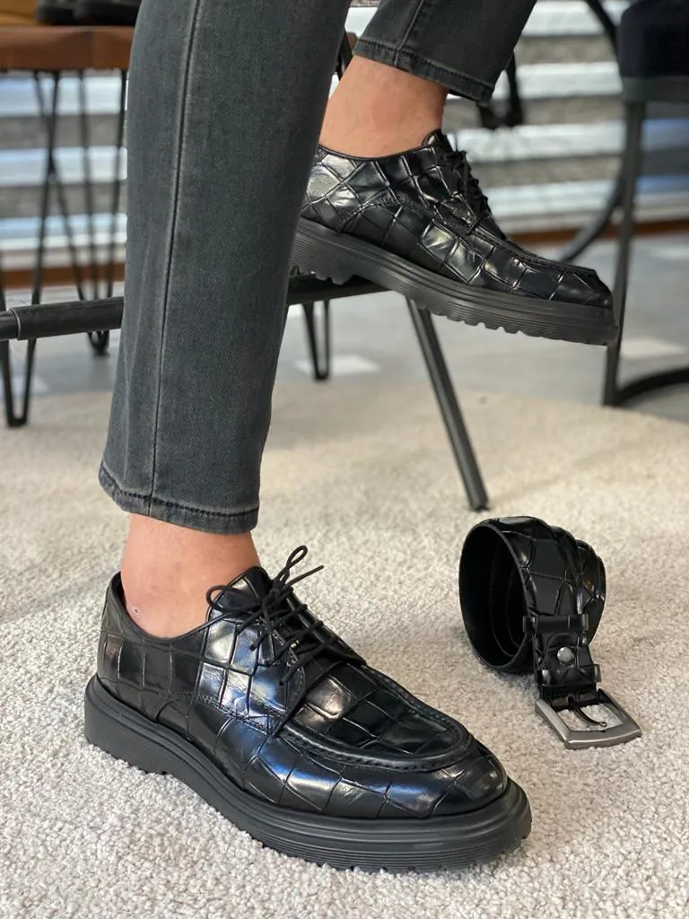 Toros Black Laced Derby - Classic Leather Formal Shoes