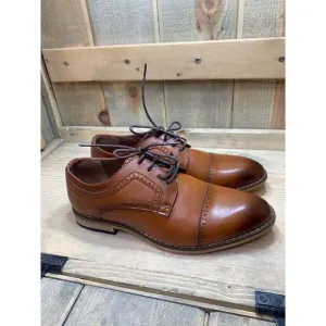 Us4 NEW STACY ADAMS Men's Dickinson Cap Toe Oxford Cognac Tan Brown
