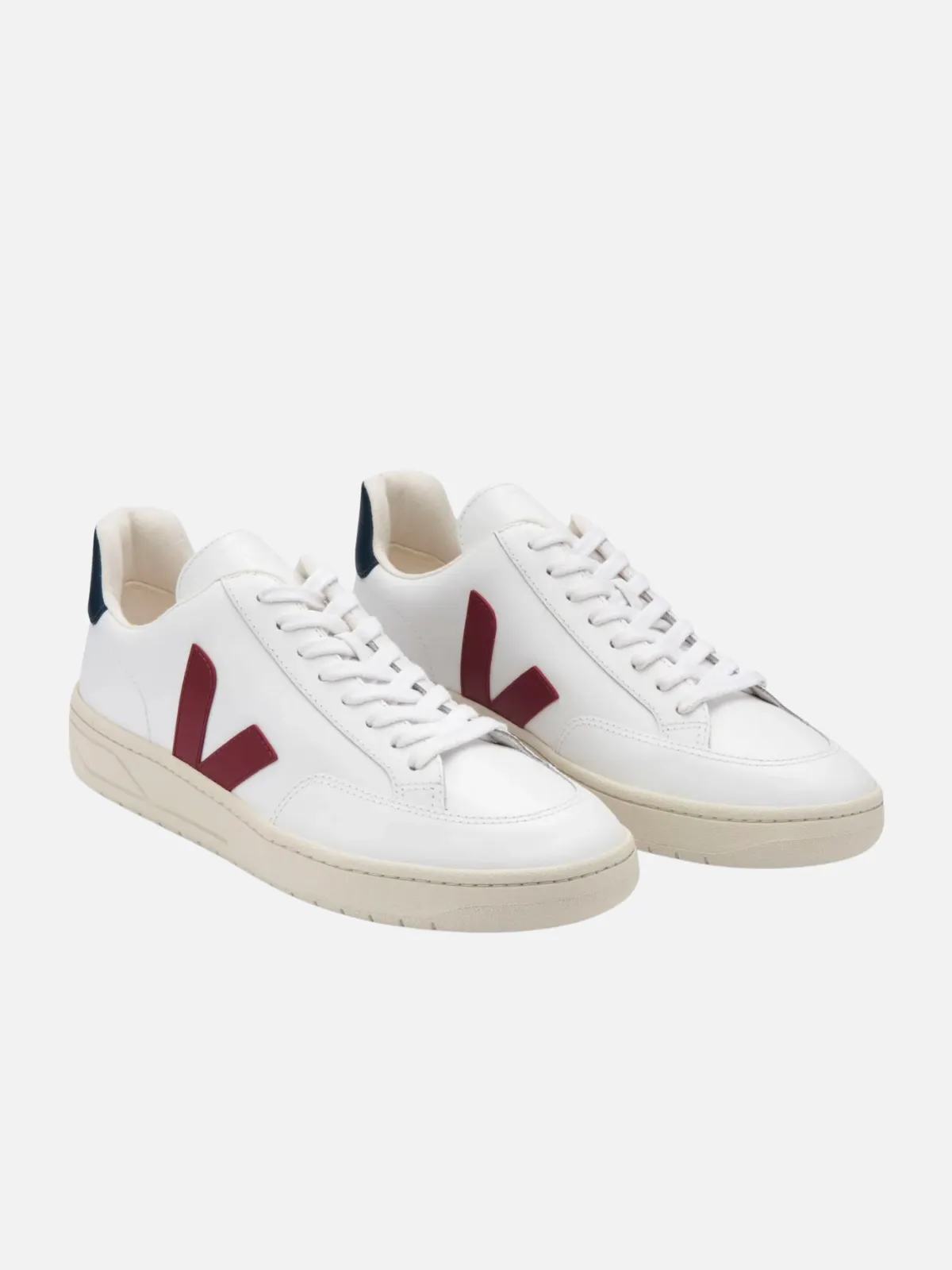 Veja V12 Leather - Extra White/ Marsala Nautico