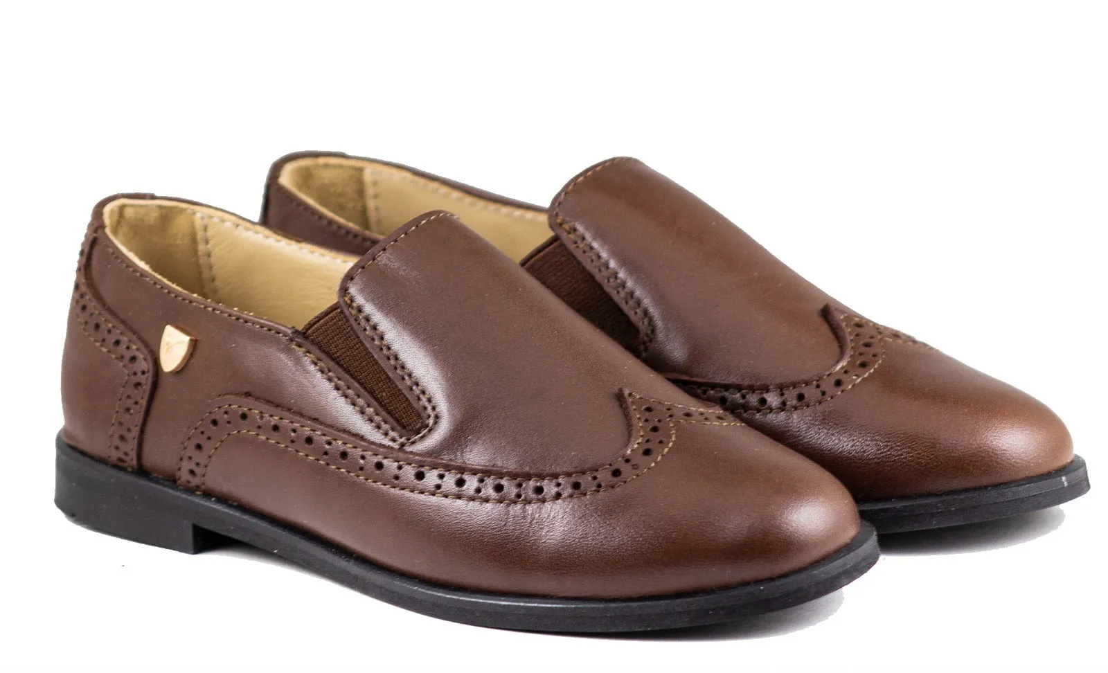 Venenttini Boy's Belva Brown Dress Leather Shoes