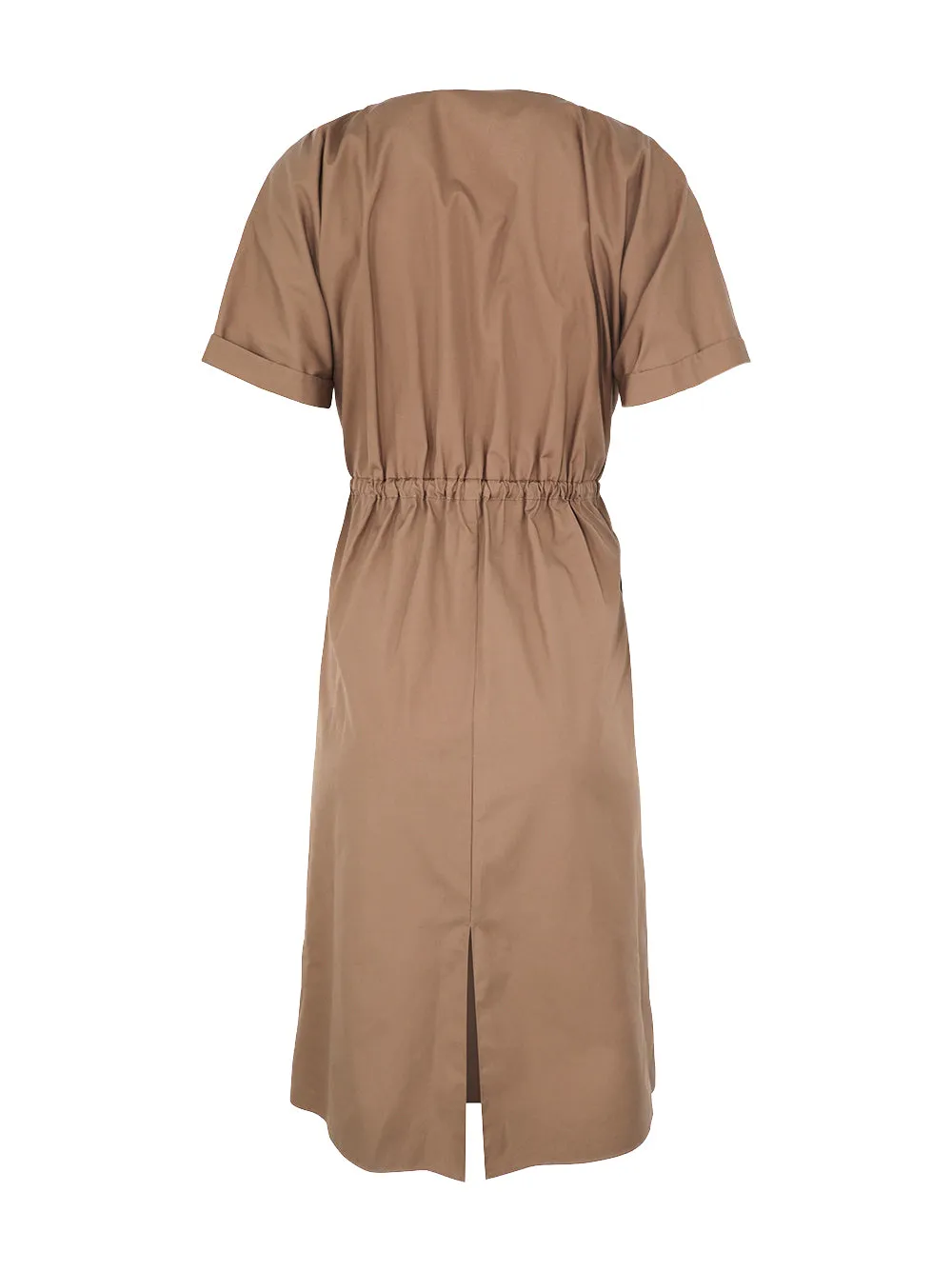 Vince Cotton Belted Dolman-Sleeve Dress in Earthen