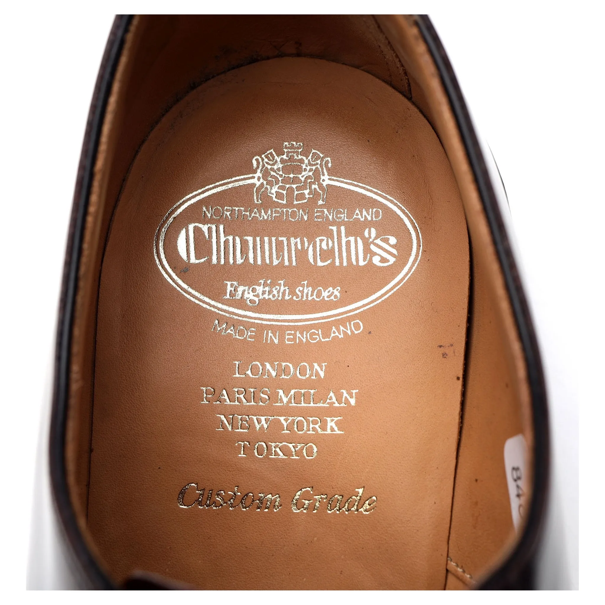 'Wellington' Burgundy Leather Cap Toe Derby UK 8 G