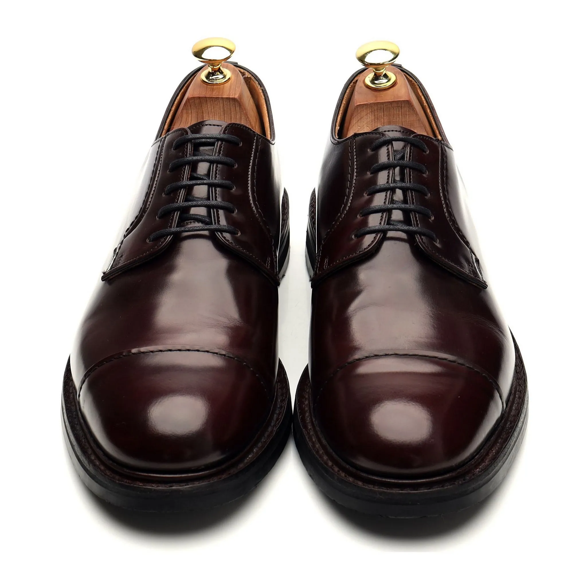 'Wellington' Burgundy Leather Cap Toe Derby UK 8 G