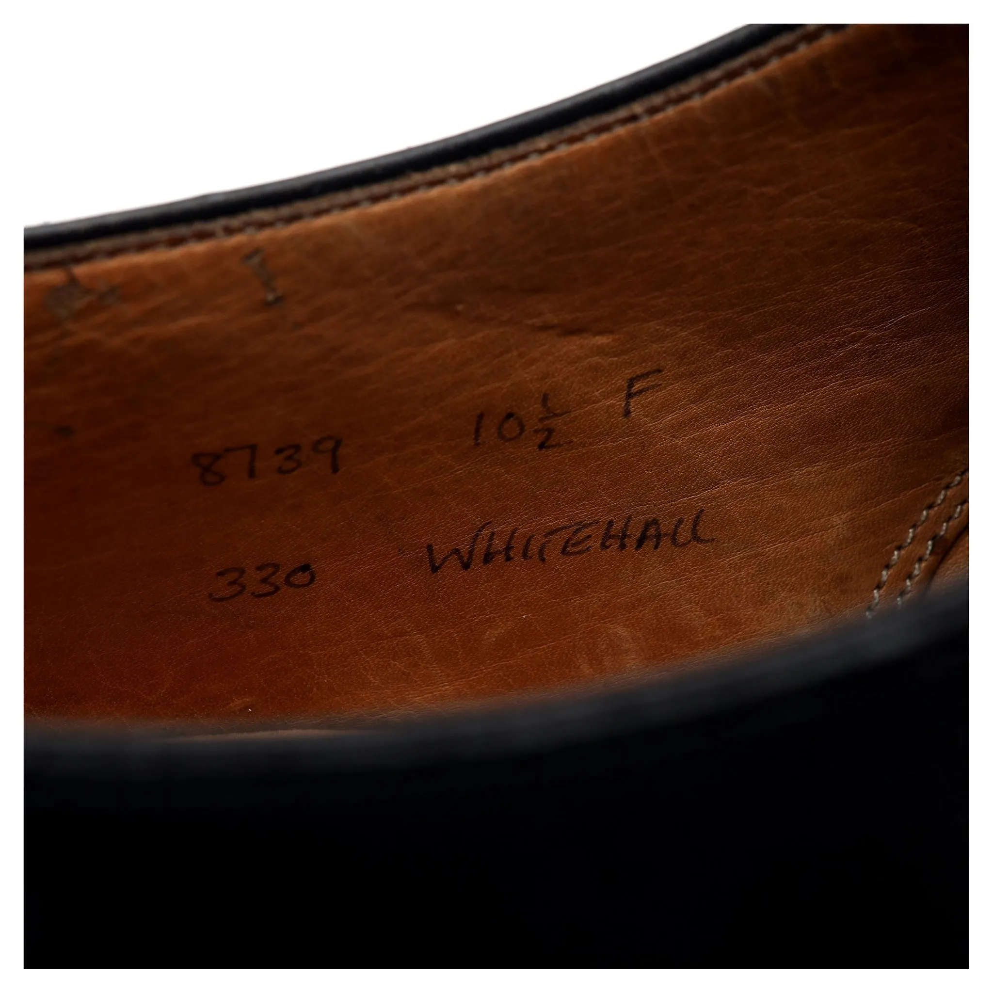 'Whitehall' Black Leather Oxford UK 10.5 F