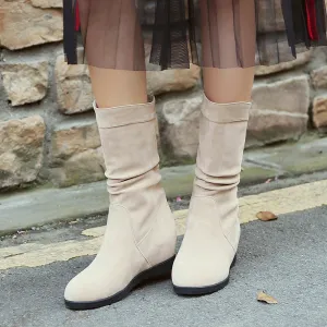 Winter  Women's Thick  Bottom  Round-Toe  Middle Boots