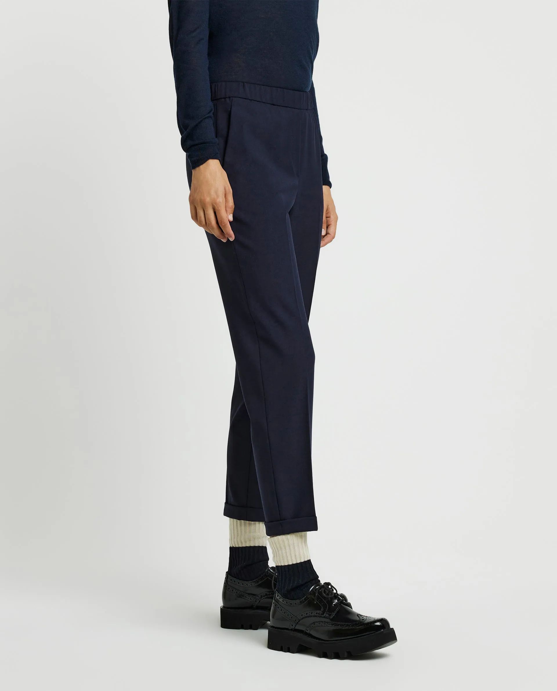 Wollen pantalon - Donkerblauw