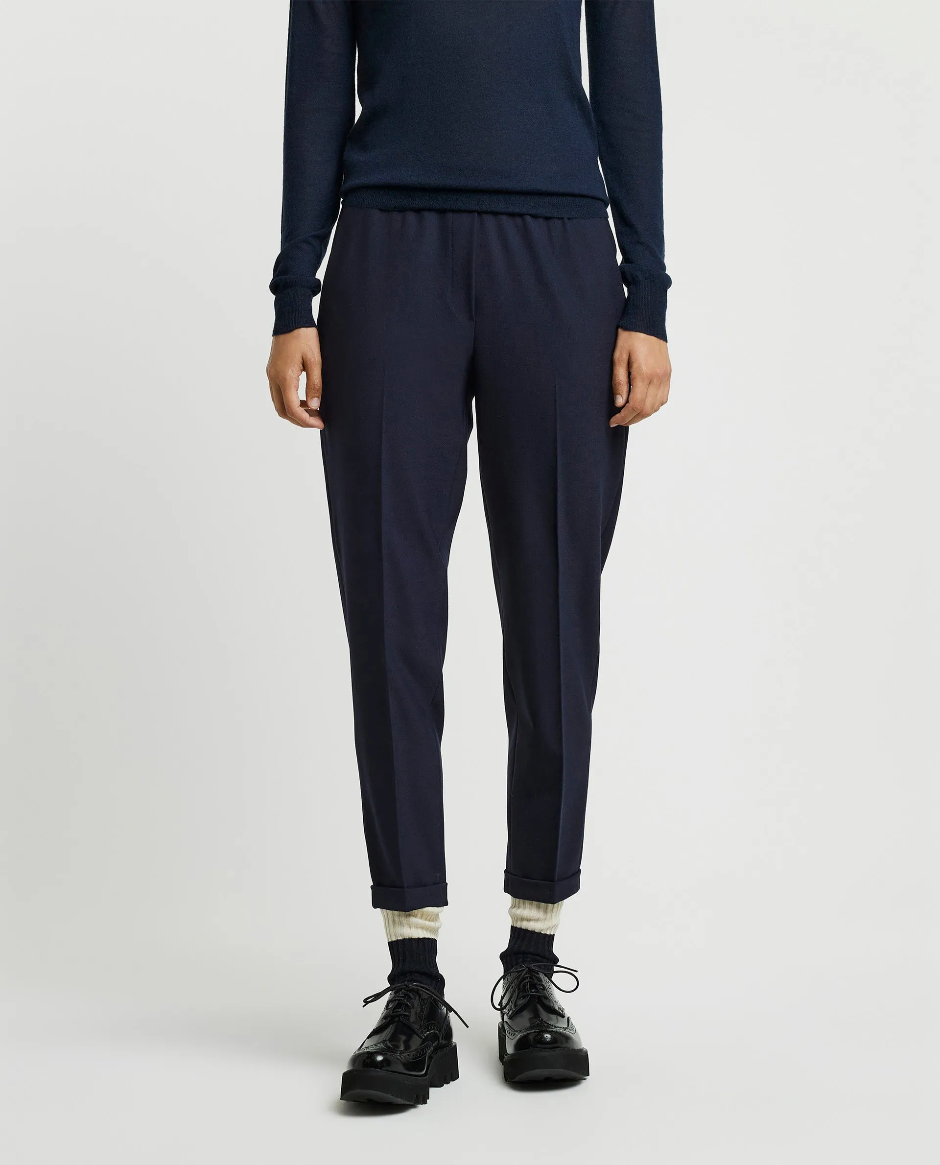 Wollen pantalon - Donkerblauw
