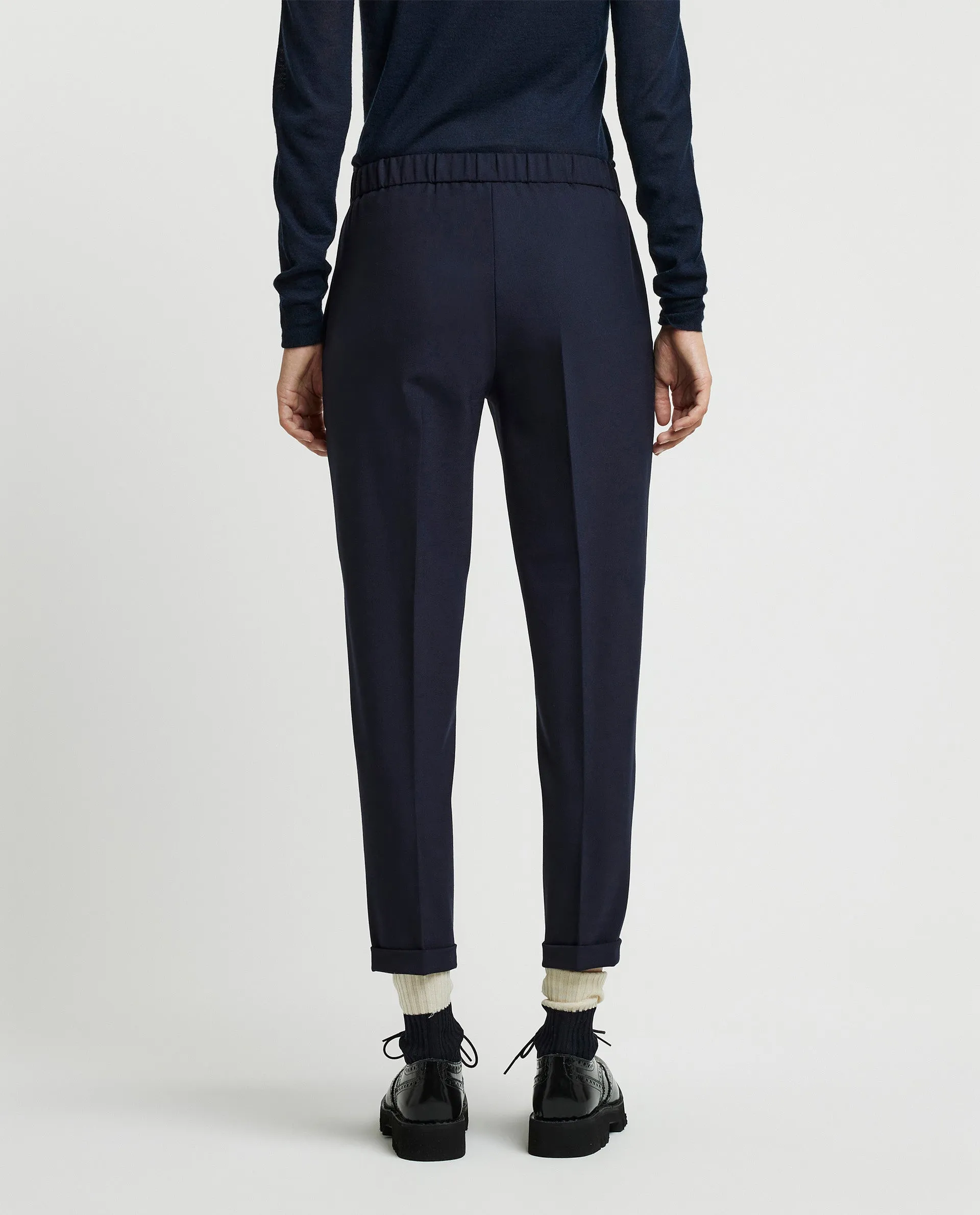 Wollen pantalon - Donkerblauw