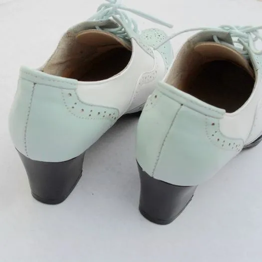 Women's Mint Green & White Oxford Brogues