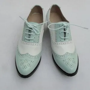 Women's Mint Green & White Oxford Brogues