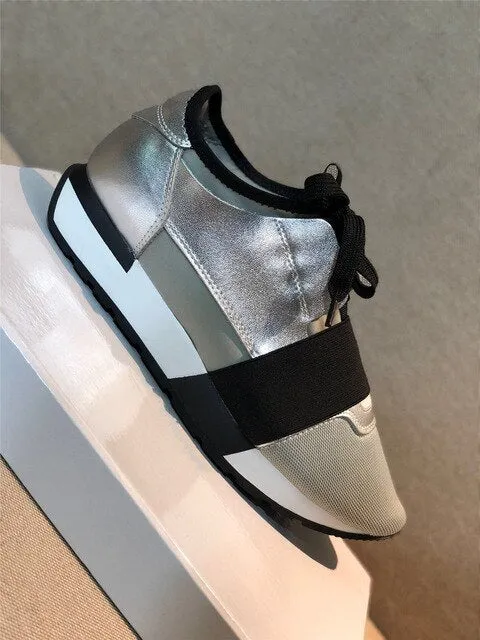 Women's Shoes Luxury Sneakers Casual Shoes Women High Quality Genuine Leather Fashion lace-up Shoes For Woman